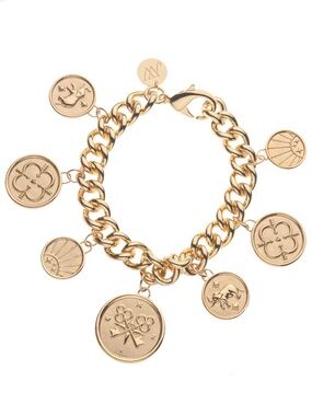 Jane Win Women’s LUCKY Lost Treasure
Coin Charm Bracelet Gold Plated Small